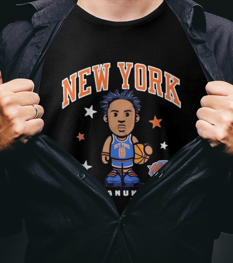 New York Knicks OG Anunoby No 8 Basketball Cartoon Stars T-Shirt