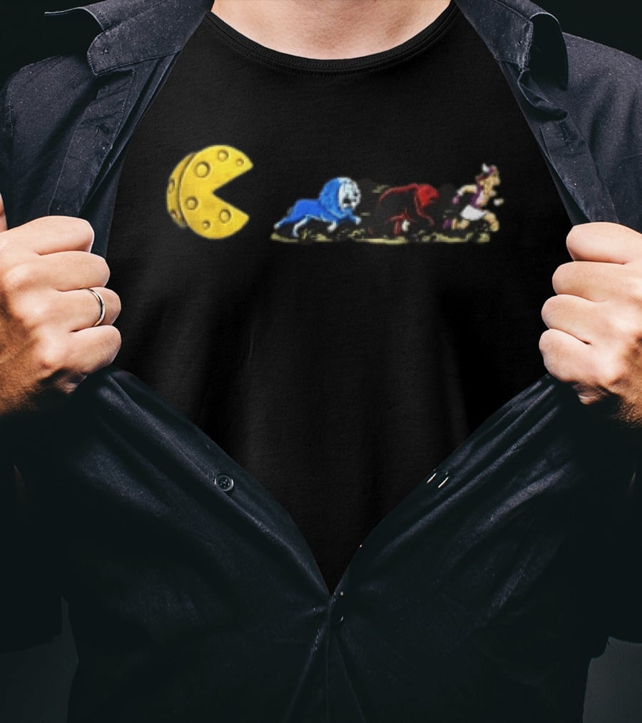 Pac Man Cheese Chasing Lions Bear And Hercules Journey T-Shirt