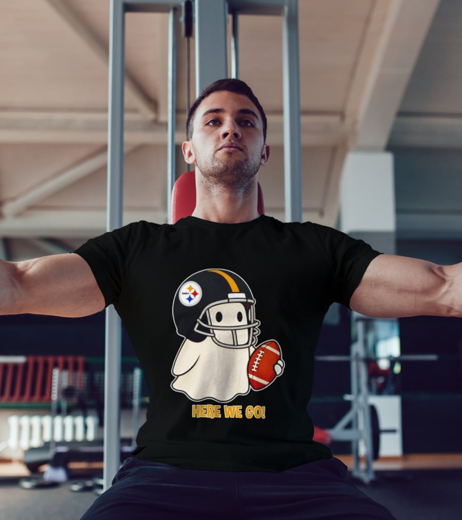 Pittsburgh Steelers Halloween Ghost Football Here We Go 2026 T-Shirt