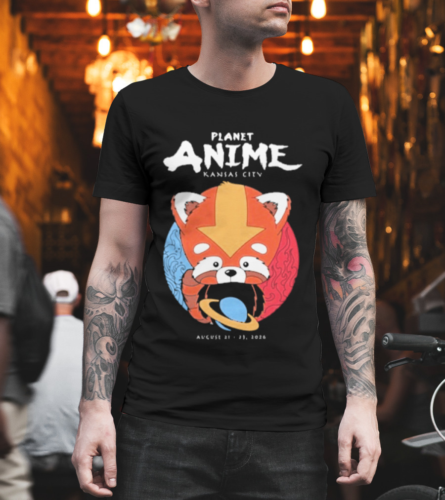 Planet Anime Kansas City August 21 2026 Panda Red Avatar Blue Circle T-Shirt