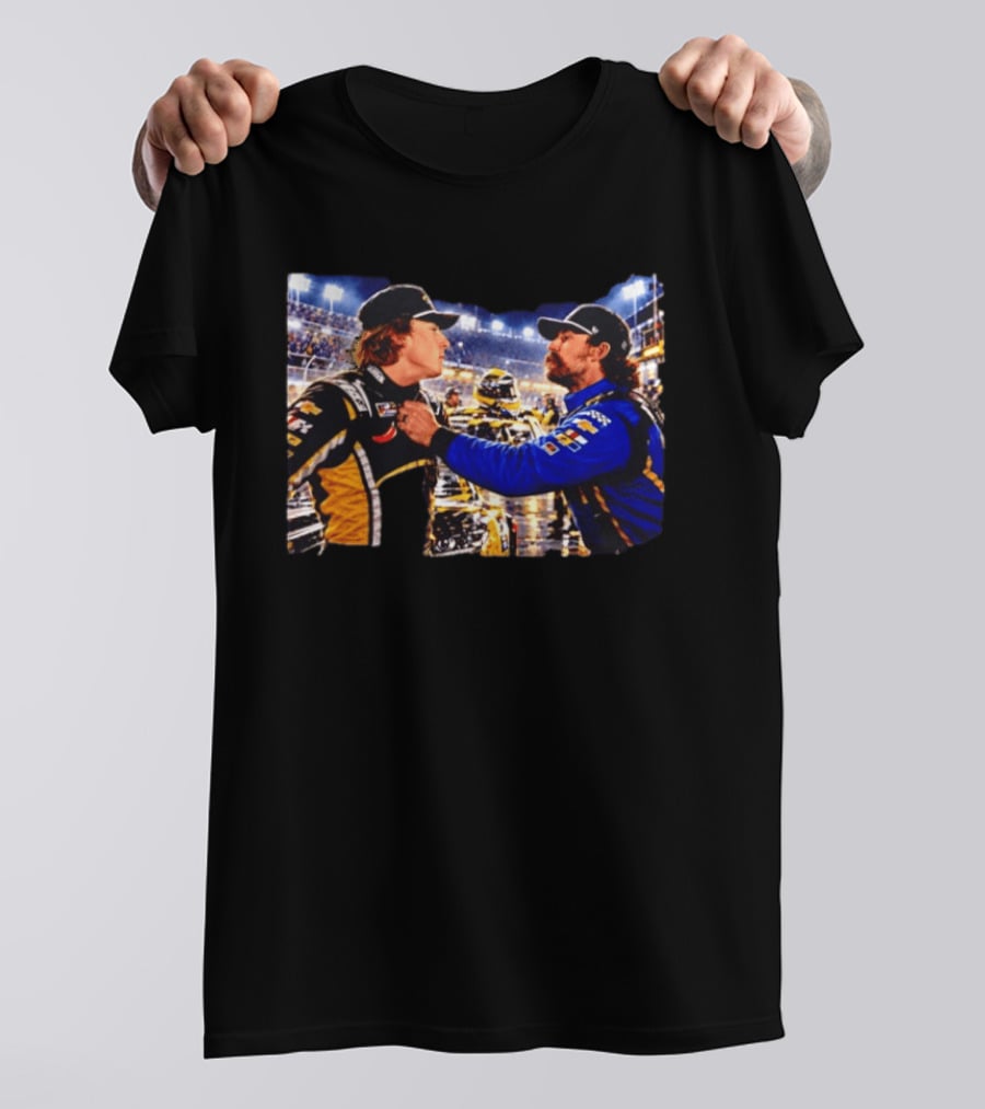 Ryan Blaney Carson Hocevar Confrontation NASCAR Race Night Scene T-Shirt