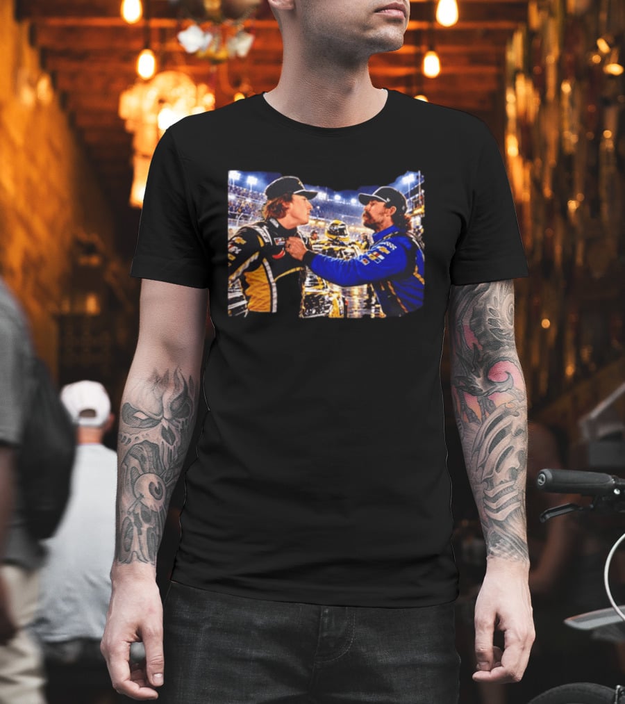 Ryan Blaney Carson Hocevar Confrontation NASCAR Race Night Scene T-Shirt