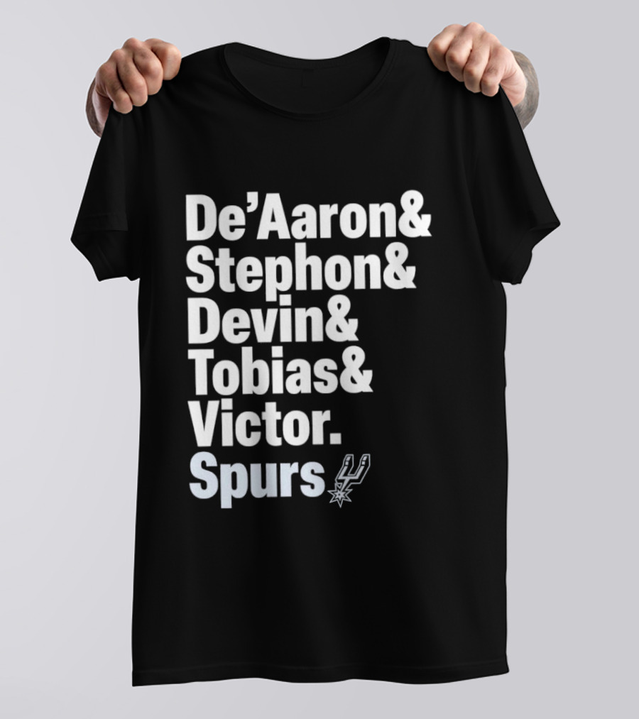 San Antonio Spurs De'Aaron Stephon Devin Tobias Victor Lineup 2026 T-Shirt