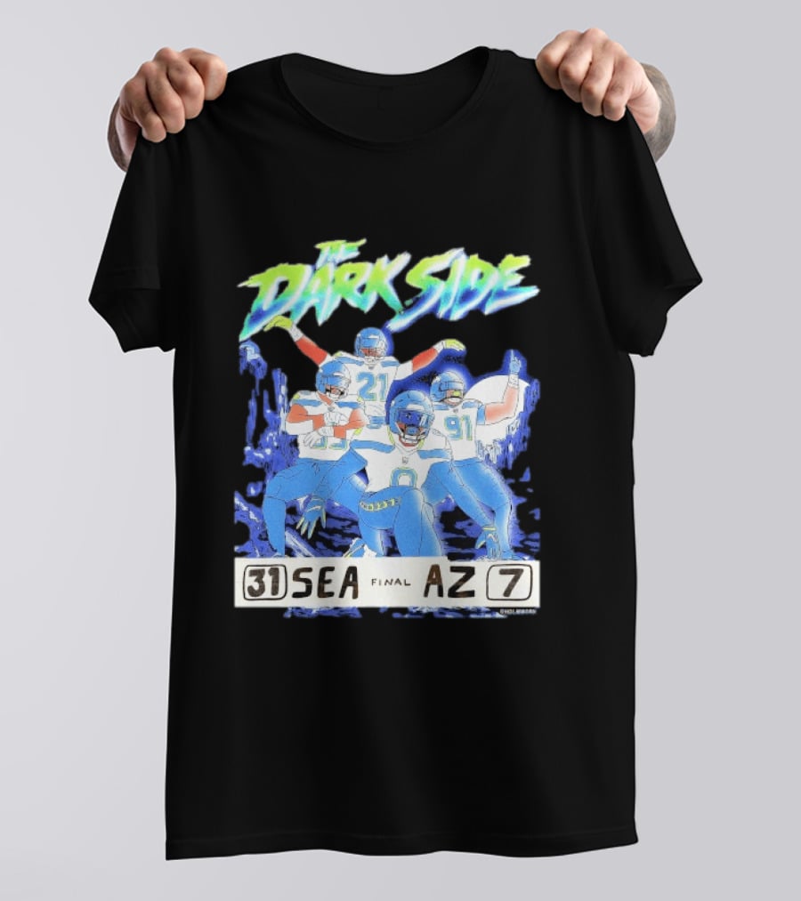 The Dark Side Seattle 31 Arizona 7 Final Score Players Celebration T-Shirt