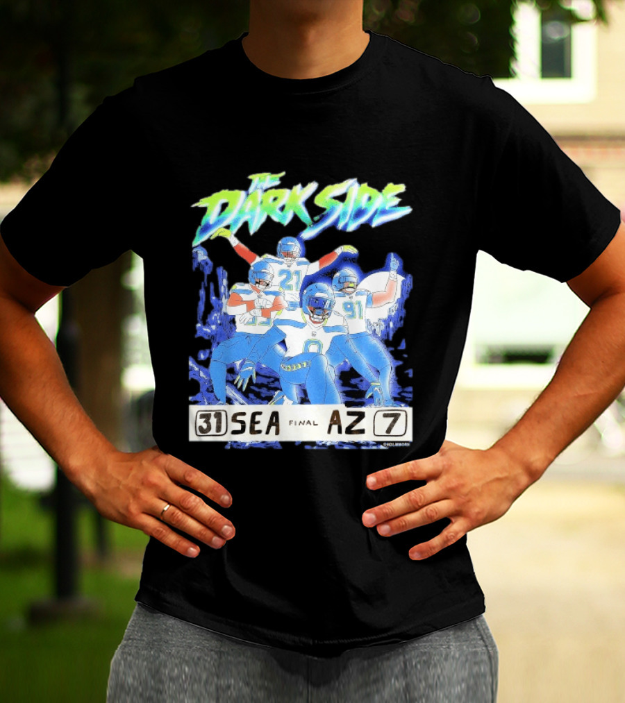 The Dark Side Seattle 31 Arizona 7 Final Score Players Celebration T-Shirt