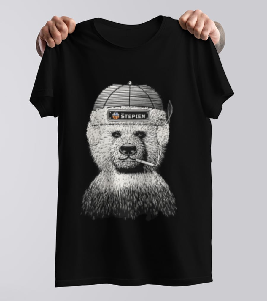 The Stepien Bear Wear Hat Smoking Cigarette T-Shirt