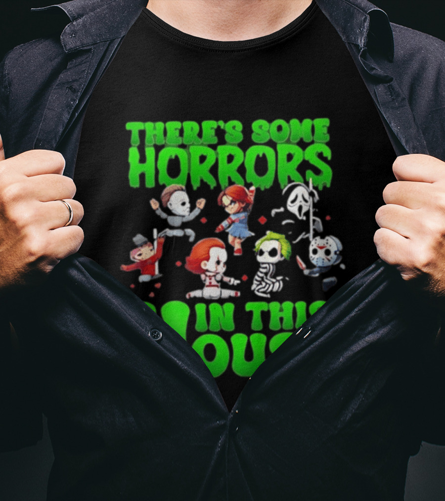 There's Some Horrors In This House Halloween Characters Dancing T-Shirt