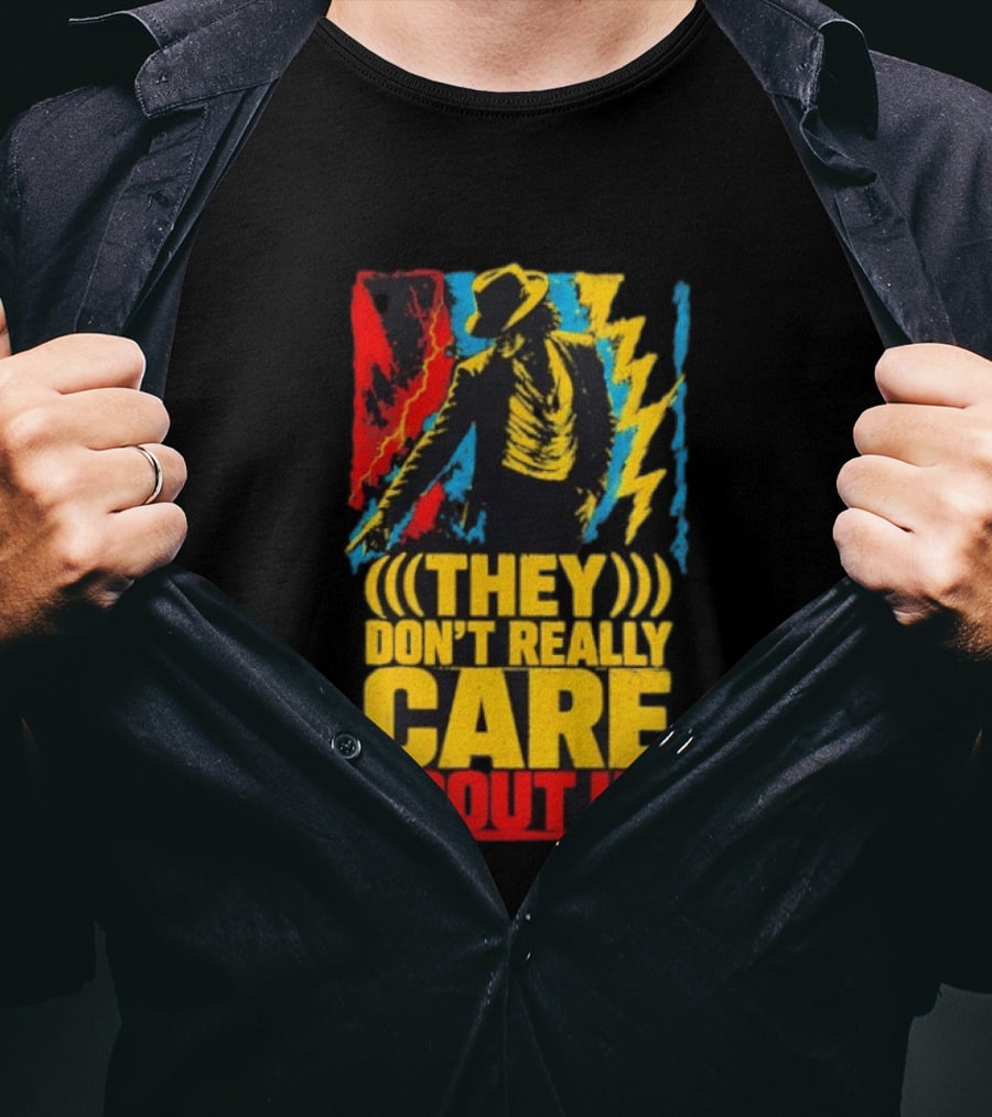 They Don't Really Care About Us Michael Jackson Iconic Pose Lightning T-Shirt