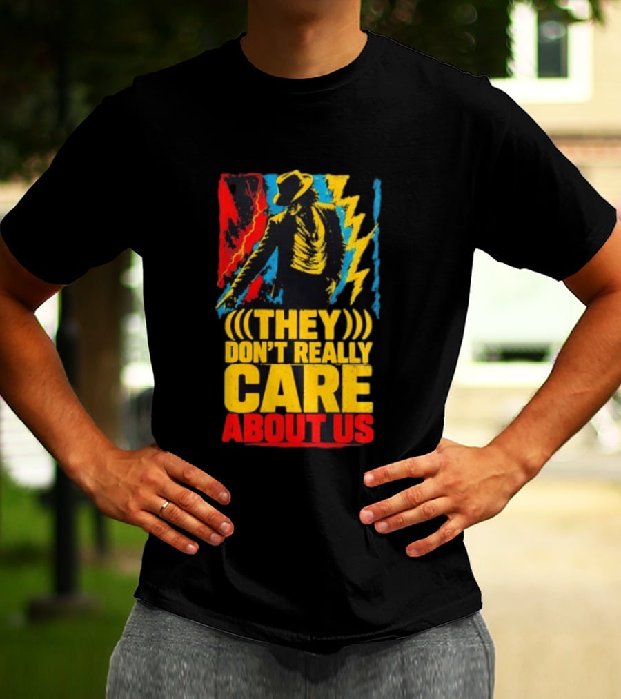 They Don't Really Care About Us Michael Jackson Iconic Pose Lightning T-Shirt