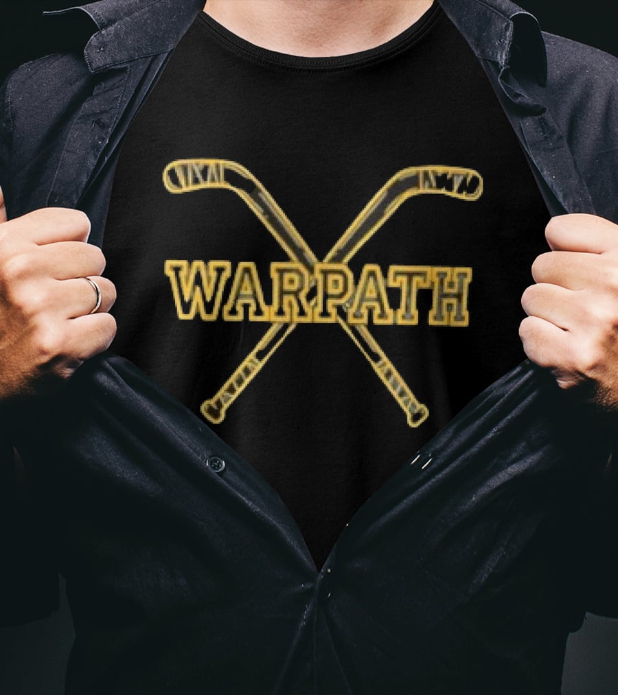 Warpath Buffalo Crew Crossed Hockey Sticks Vintage Sports T-Shirt