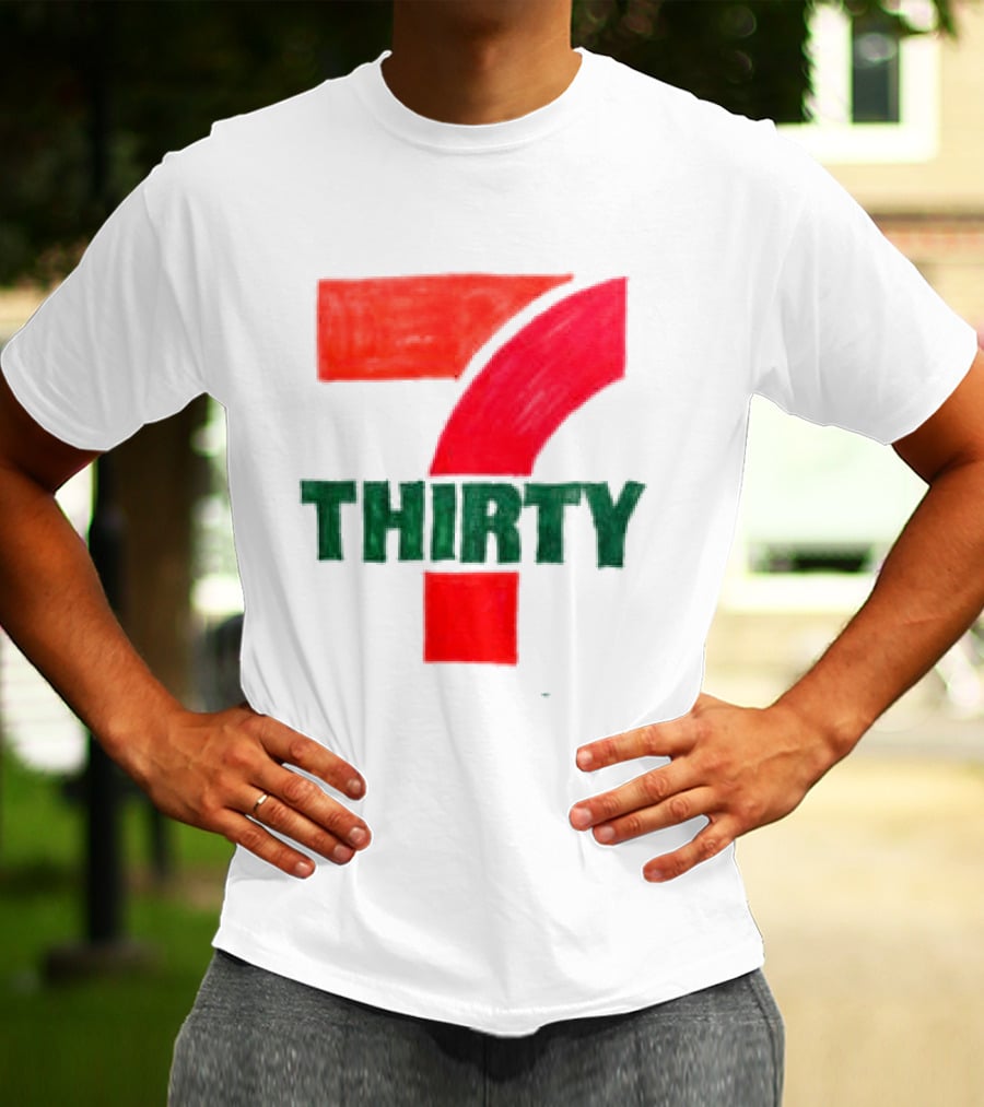 Asspizza Store 7 Thirty Hand Drawn Red Green Number T-Shirt