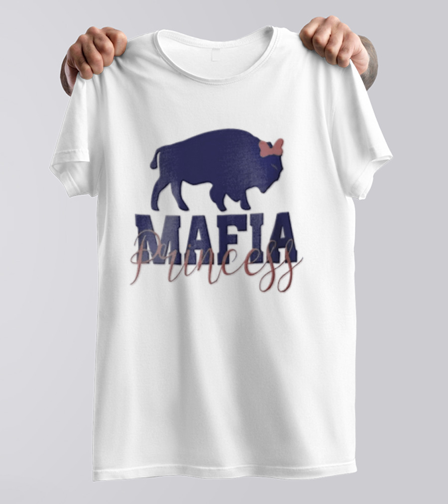 Buffalo Bills Mafia Princess Blue Buffalo Red Bow T-Shirt