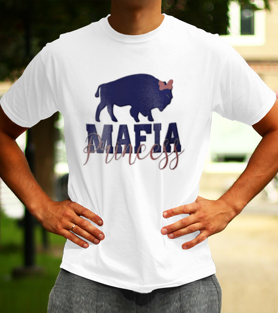 Buffalo Bills Mafia Princess Blue Buffalo Red Bow T-Shirt