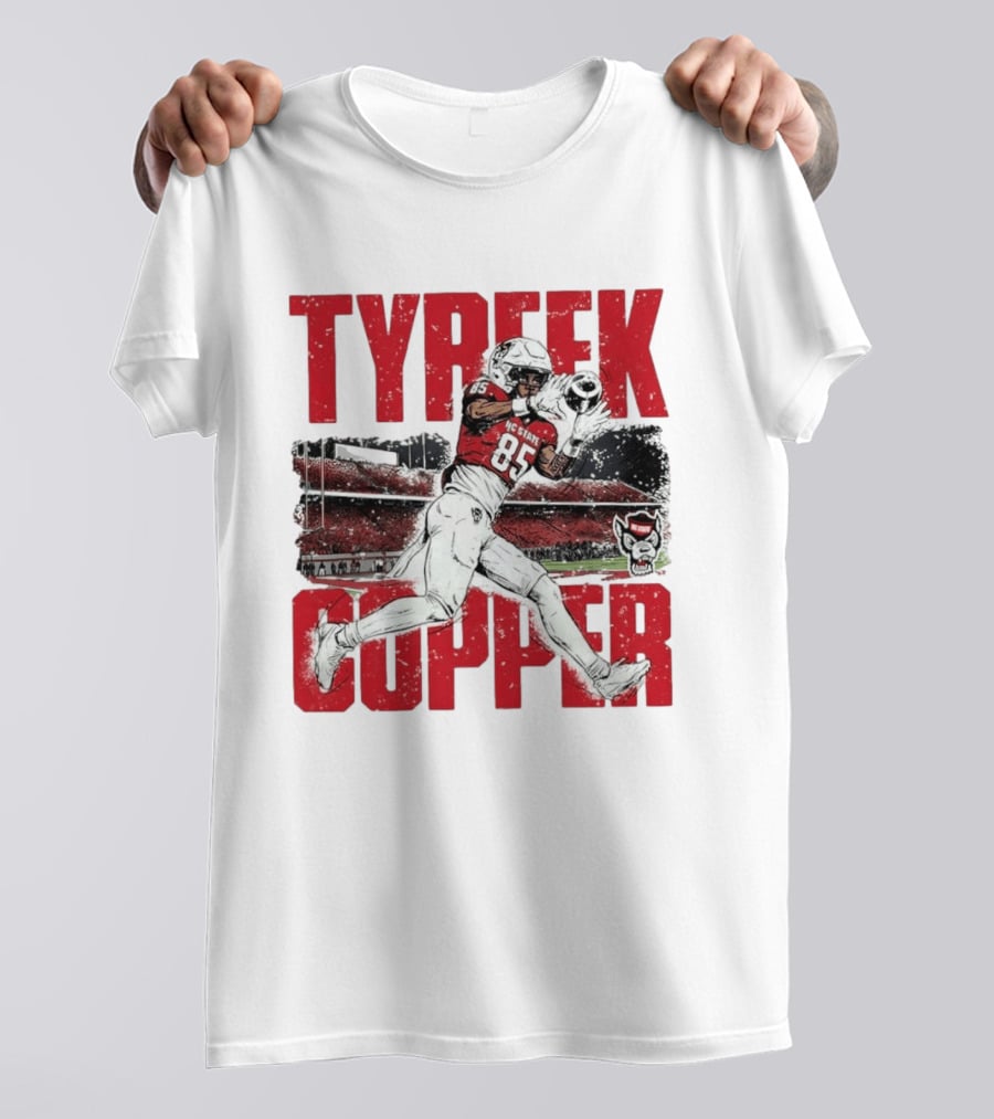 NCAA Football NC State Wolfpack Tyreek Copper Catching Highlight Caricature T-Shirt