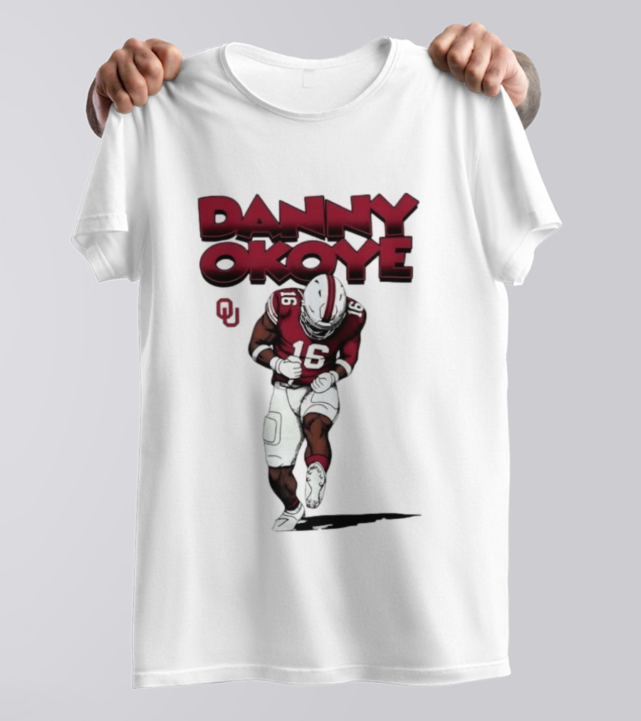NCAA Football Oklahoma Sooners No 16 Danny Okoye Caricature OU T-Shirt