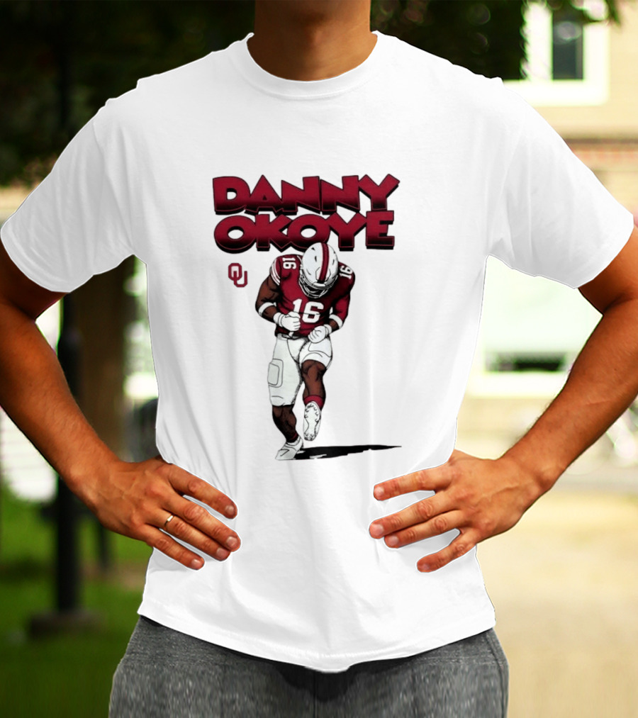 NCAA Football Oklahoma Sooners No 16 Danny Okoye Caricature OU T-Shirt