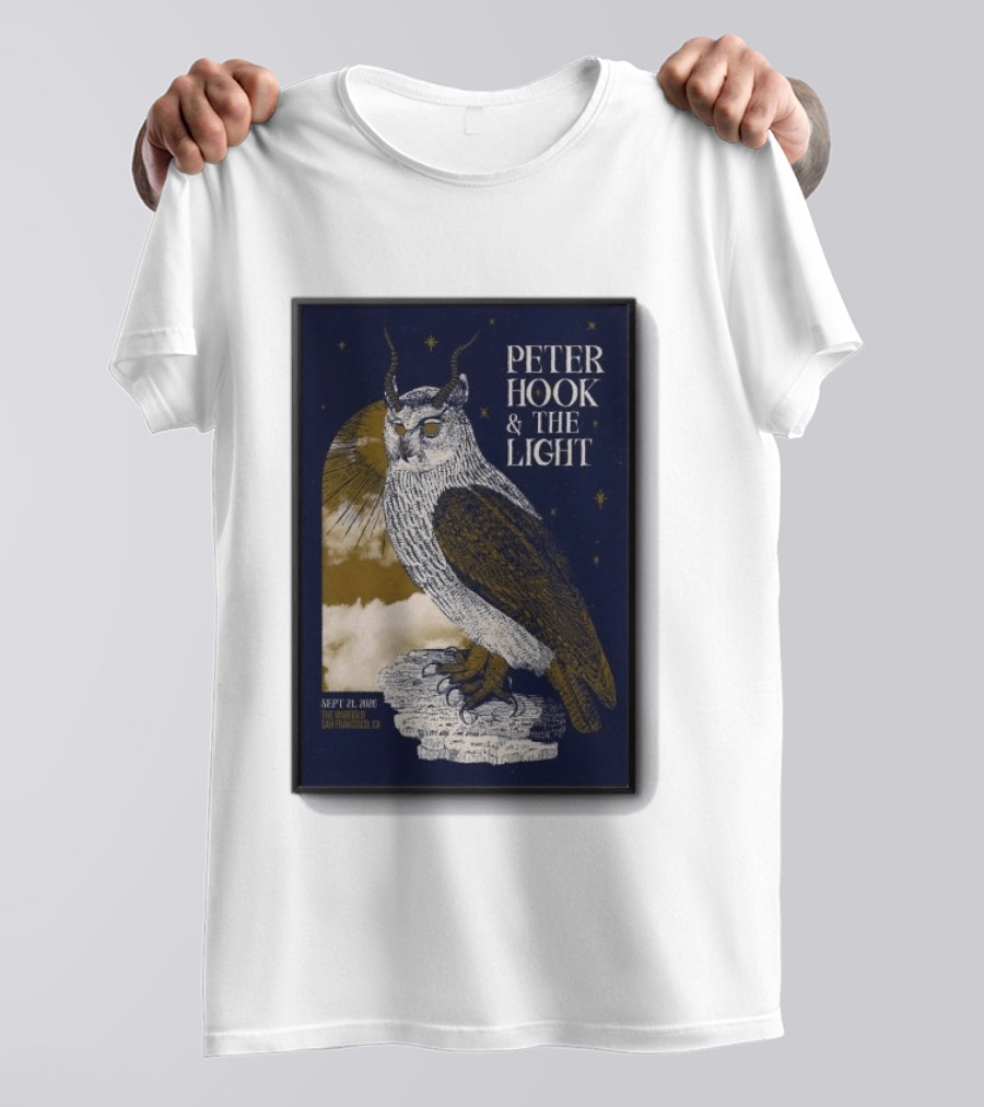 Peter Hook & The Light Sept 21 2026 San Francisco CA Owl T-Shirt