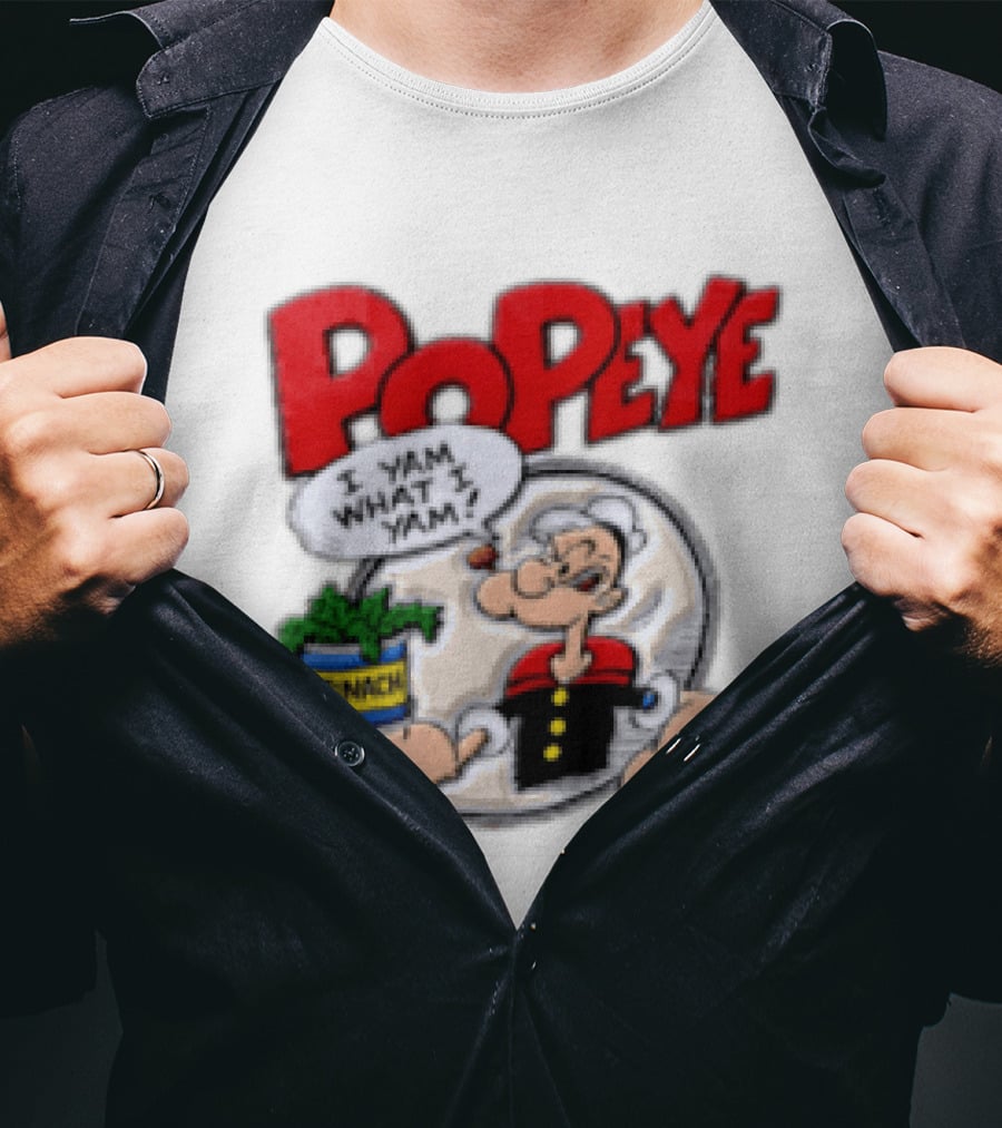 Popeye I Yam What I Yam Spinach Classic Cartoon T-Shirt