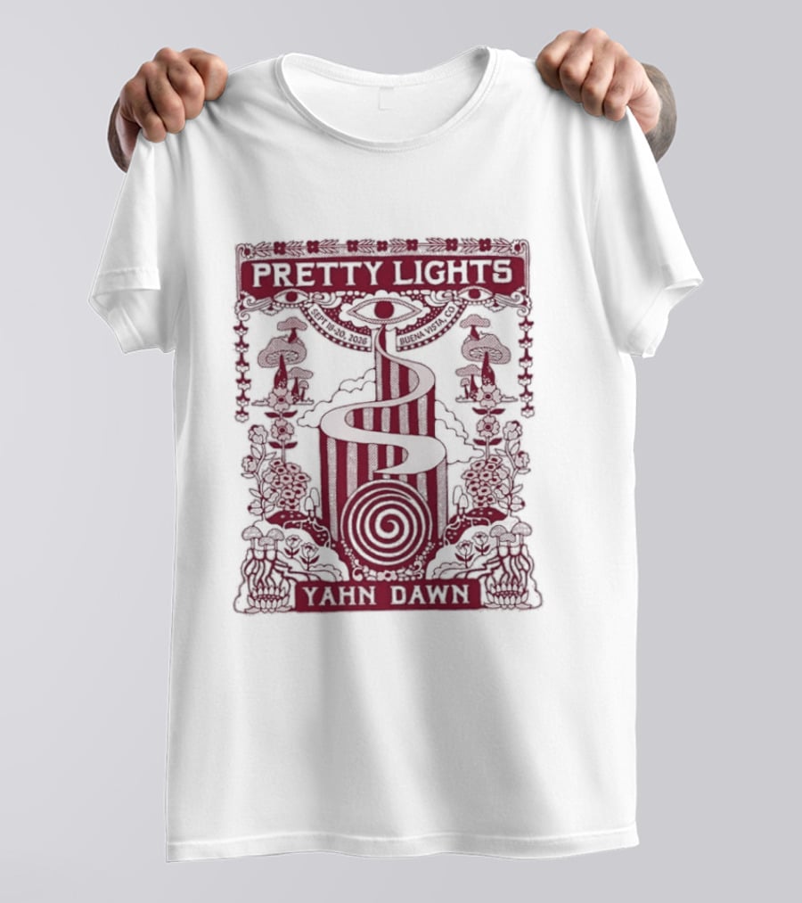 Pretty Lights Music Yahn Dawn Spiral Sun Event T-Shirt