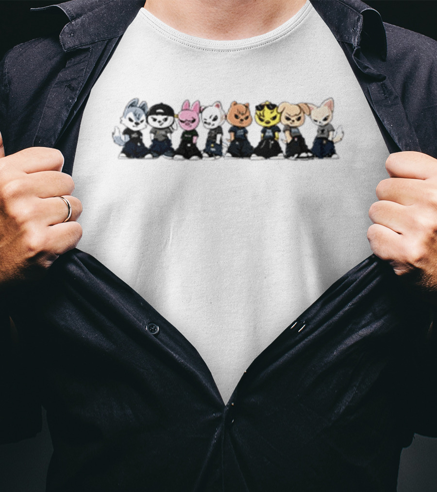 Stray Evil SKZOO Characters Gang Style Outfits T-Shirt