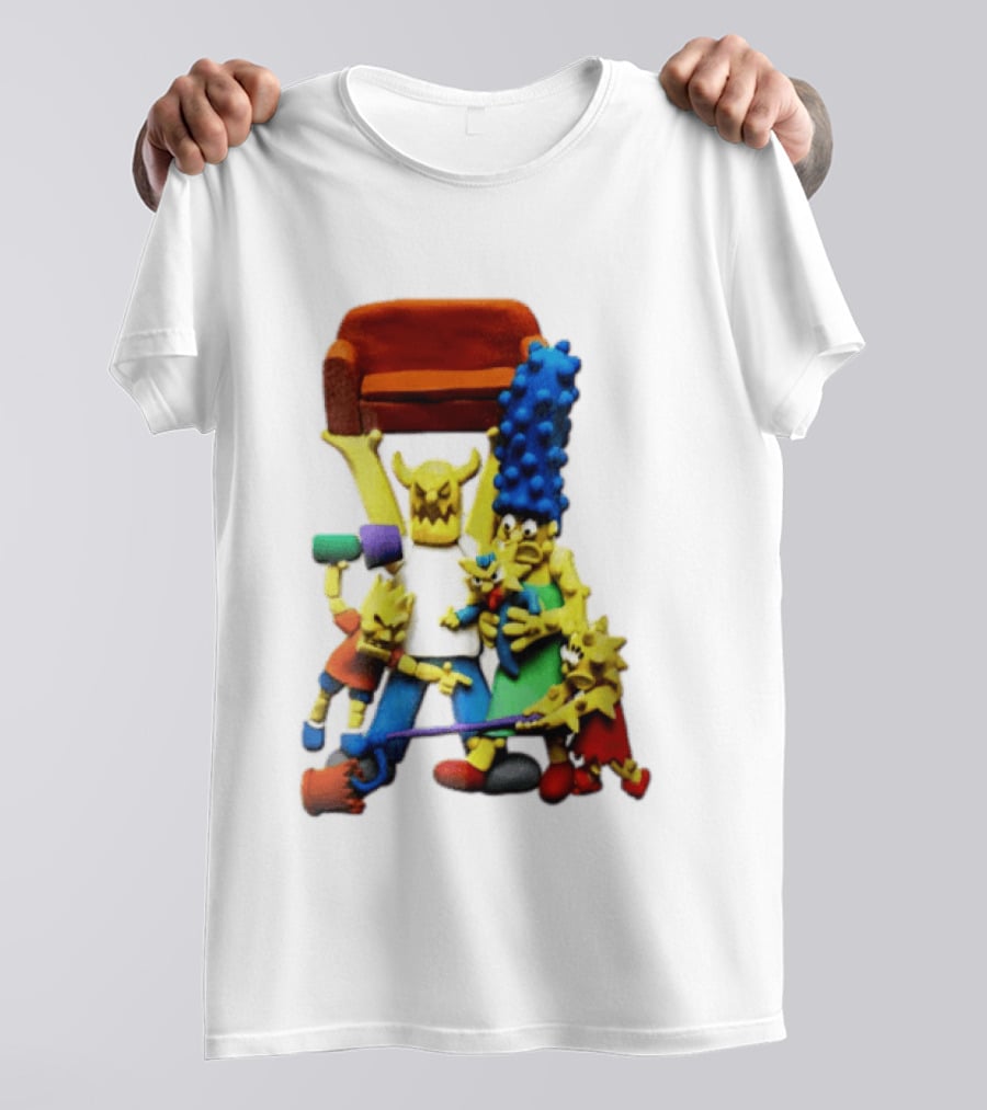 The Simpsons Claymation Family Couch Posing Scene T-Shirt