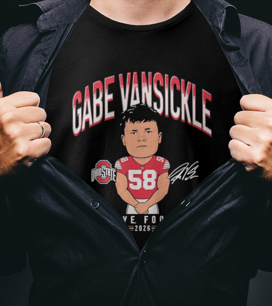 Gabe VanSickle 58 Ohio State Buckeye Football 2026 Caricature T-Shirt