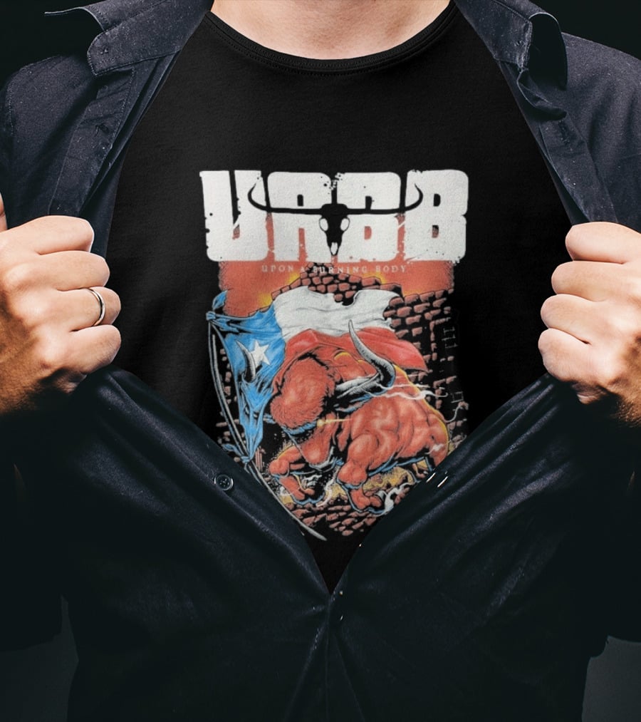 Upon A Burning Body URBB Bull Flag Texas T-Shirt