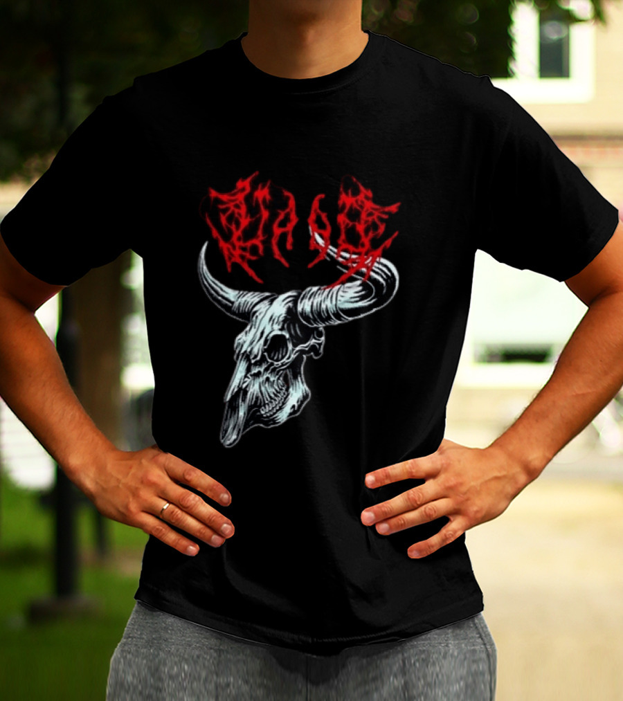 Merchdrop Upon A Burning Body Metal Texas Skull Red T-Shirt