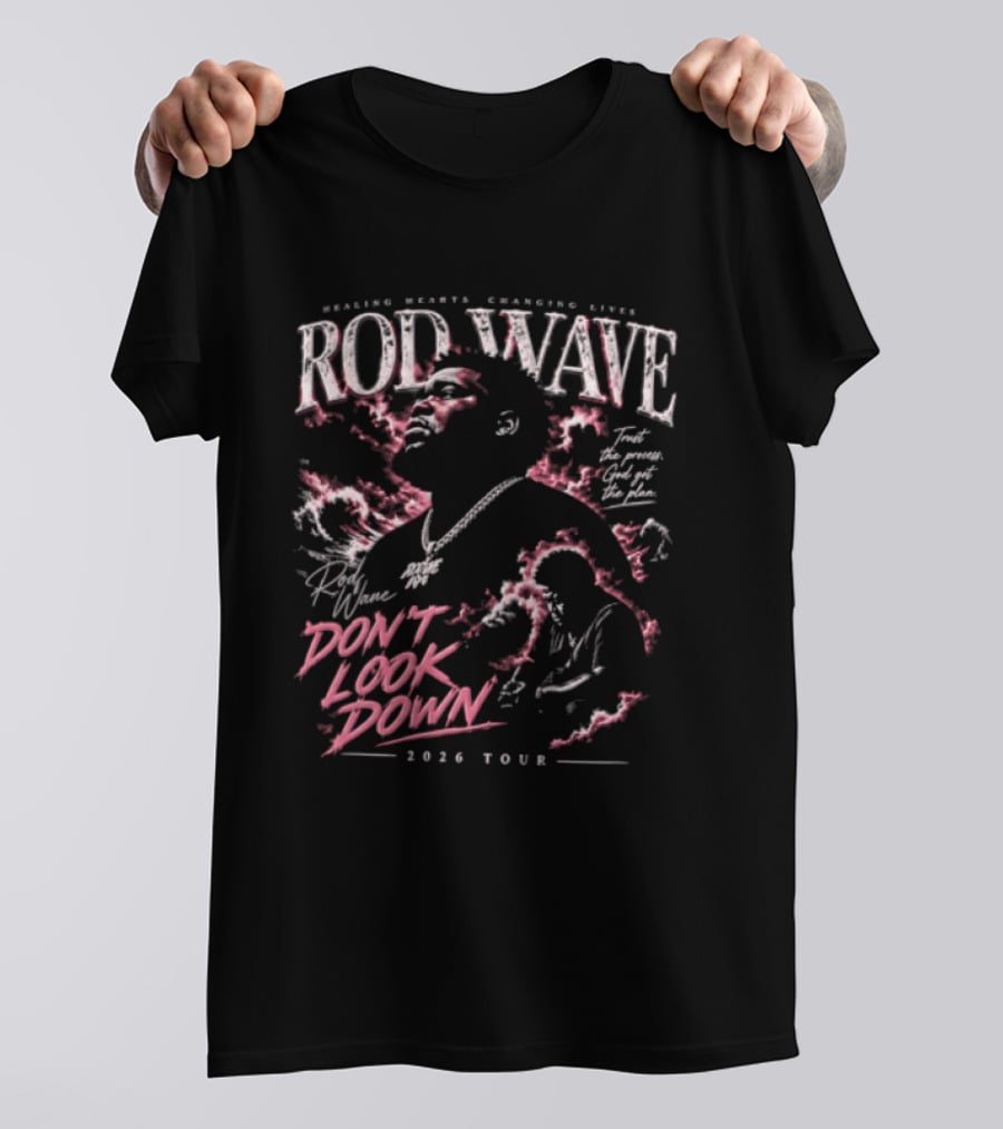 Rod Wave Healing Hearts Changing Lives Don't Look Down 2023 Tour T-Shirt