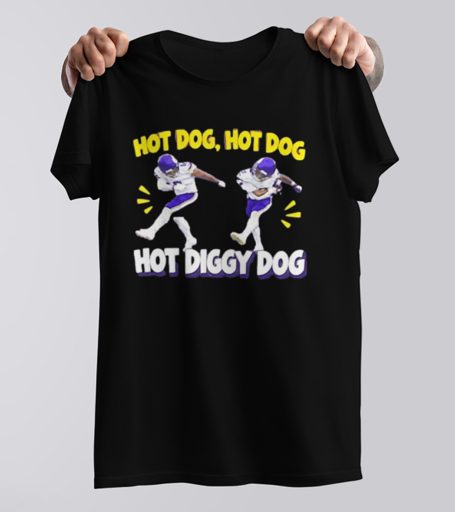 Hot Dog Hot Dog Hot Diggity Dog Minnesota Vikings Player Dance Celebration T-Shirt