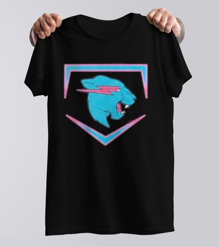 MrBeast Beast Edition Blue Panther Lightning Bolt T-Shirt