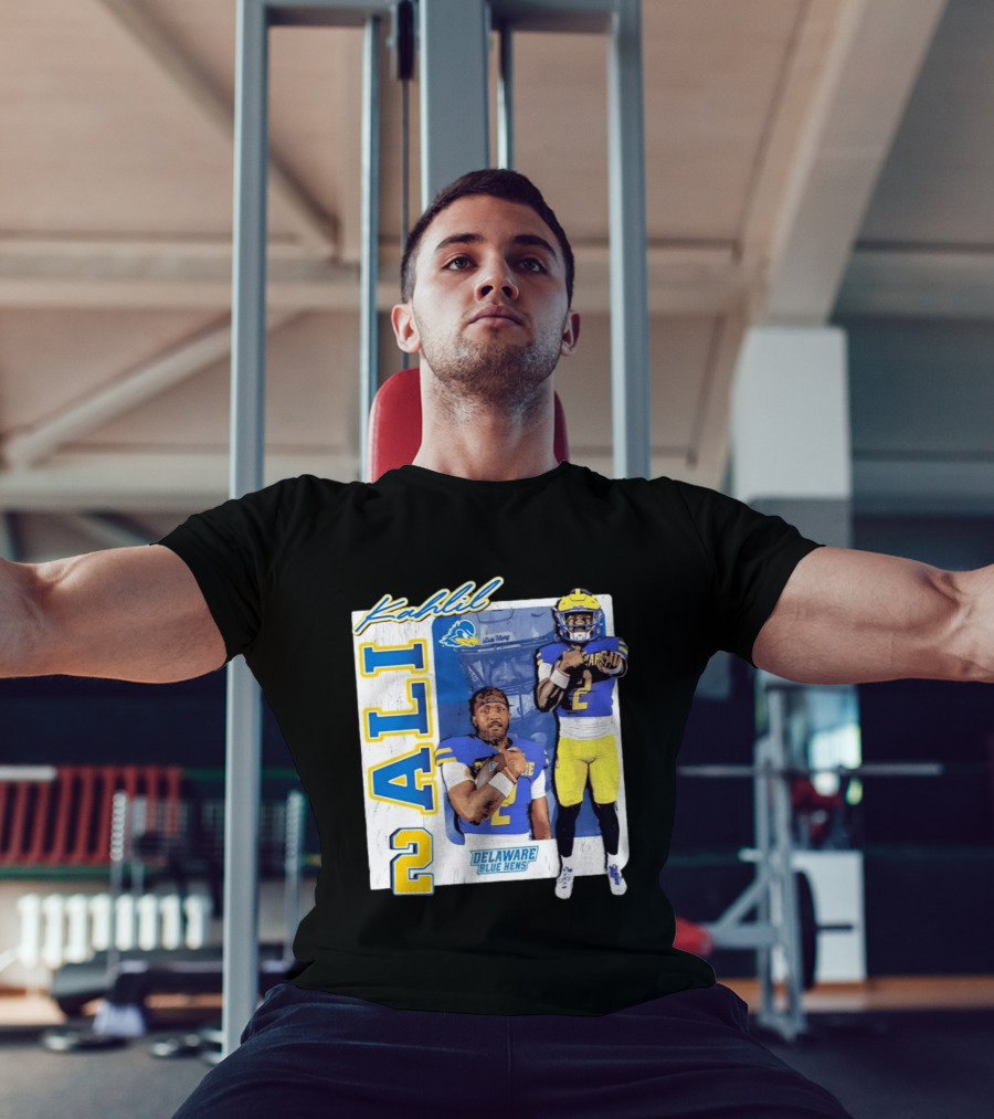 Kahlil Ali Delaware Blue Hens Football No 2 Collage T-Shirt
