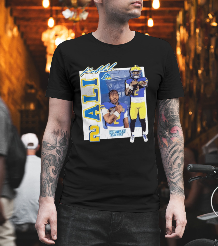Kahlil Ali Delaware Blue Hens Football No 2 Collage T-Shirt