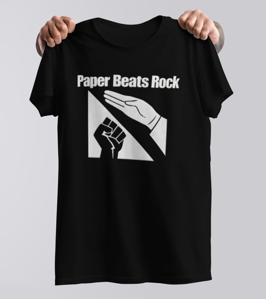 Paper Beats Rock Hand Gesture Fist T-Shirt