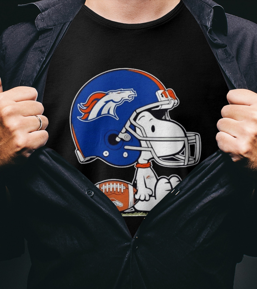 Peanuts Snoopy Denver Broncos Helmet Fan Favorite T-Shirt