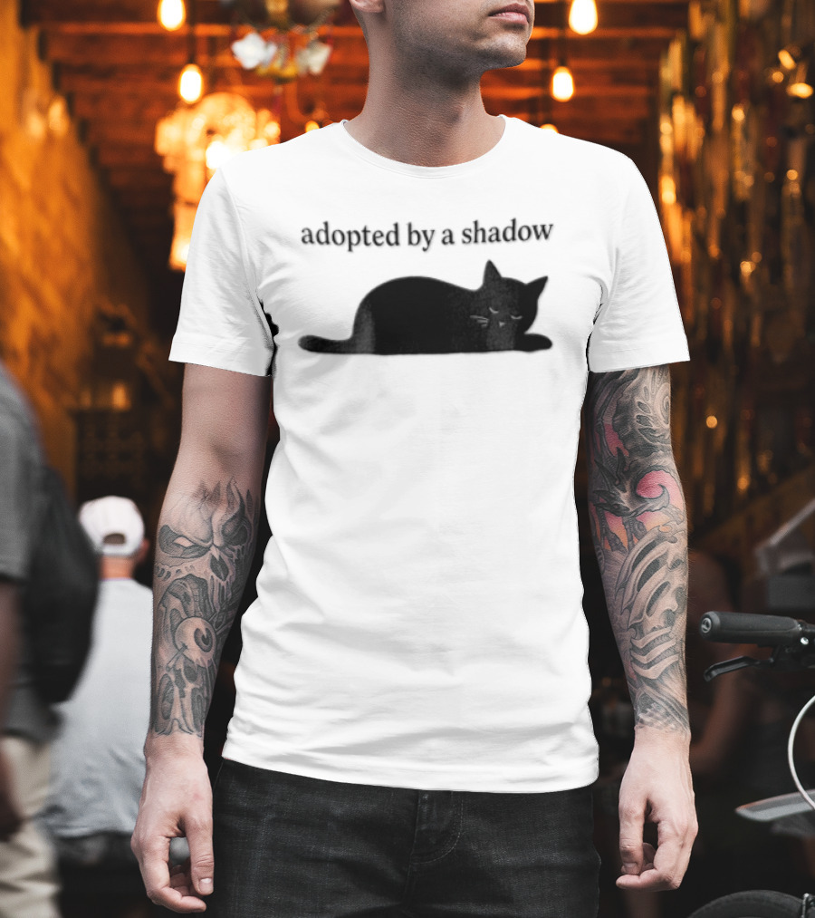 Adopted By A Shadow Sleeping Black Cat T-Shirt
