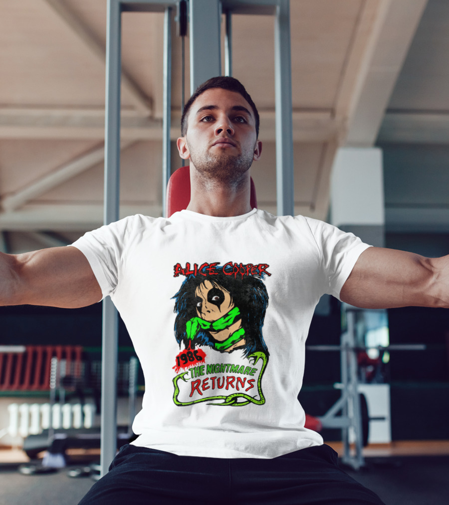 Alice Cooper The Nightmare Returns 1986 Constrictor Raglan T-Shirt