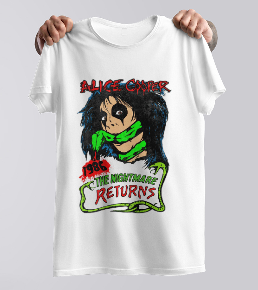 Alice Cooper The Nightmare Returns 1986 Constrictor Raglan T-Shirt