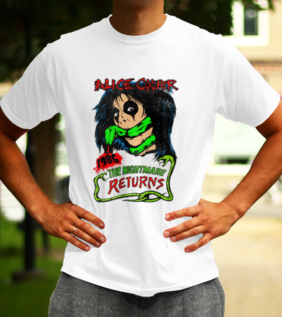 Alice Cooper The Nightmare Returns 1986 Constrictor Raglan T-Shirt