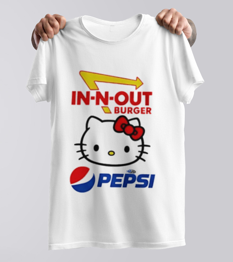 Hello Kitty Sanrio In N Out Burger Pepsi Collaboration T-Shirt