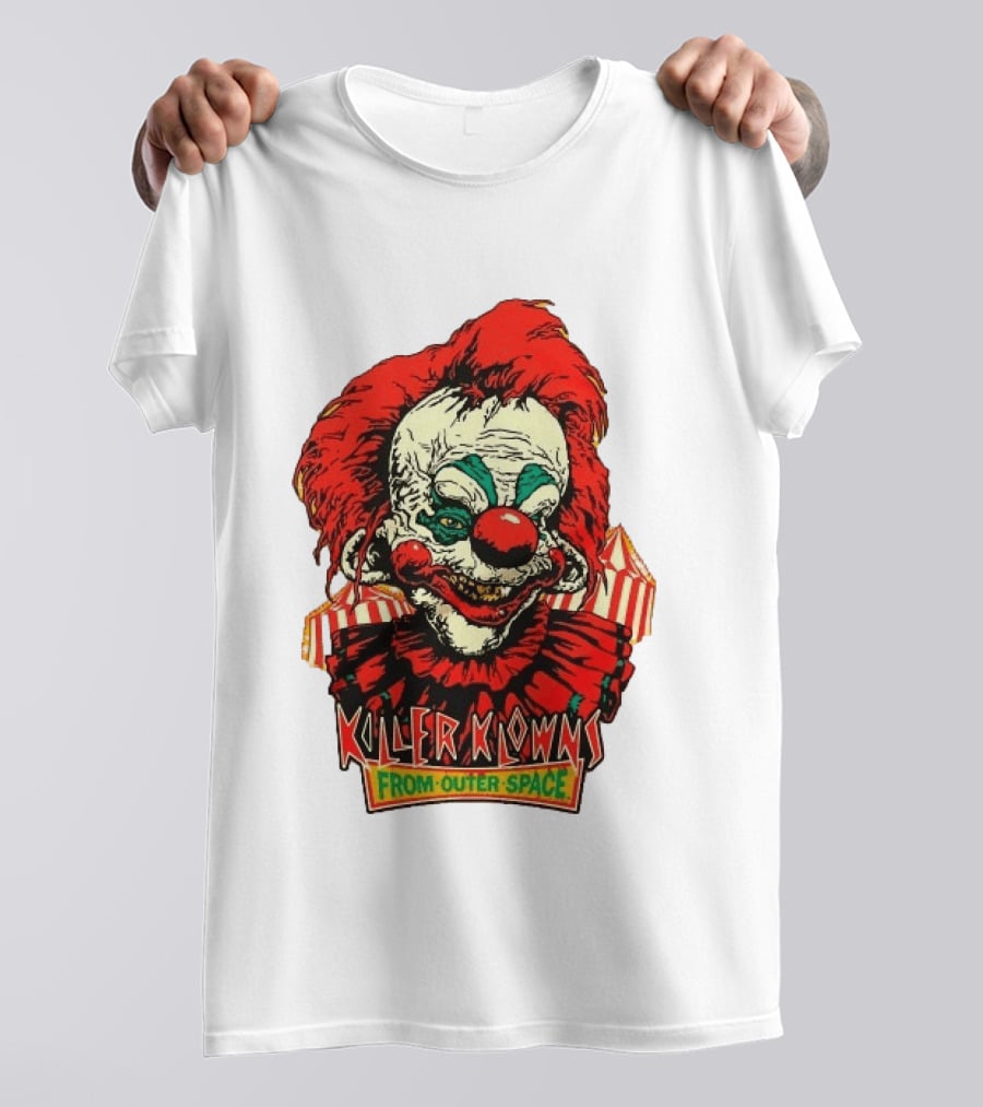 Killer Klowns From Outer Space Creepy Clown Art Red Nose Costume T-Shirt