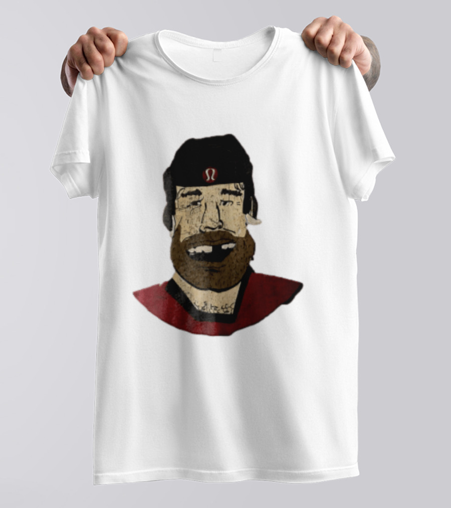 Lululemon Brent Burns Cartoon Hockey Player Missing Teeth T-Shirt