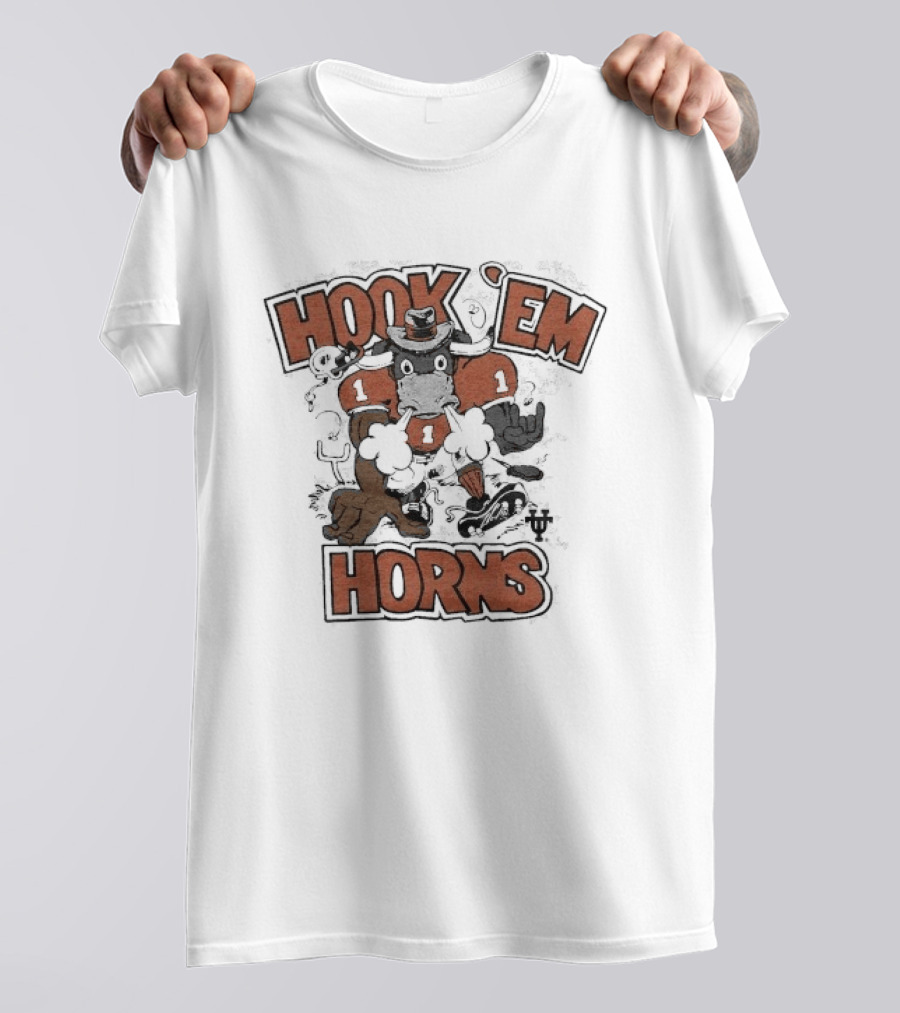 Texas Longhorns Hook Em Horns Longhorn Rush Football Spirit T-Shirt