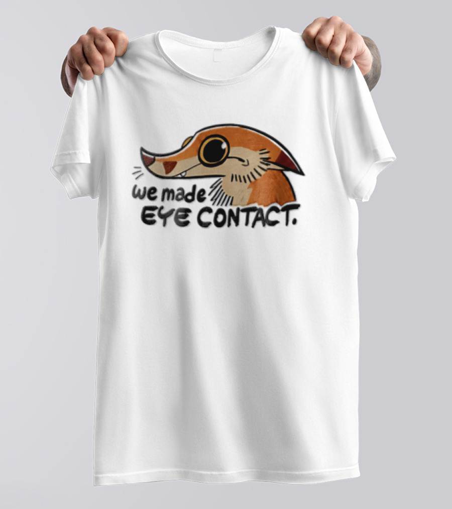 We Made EYE Contact Cartoon Orange Long Snouted Creature T-Shirt