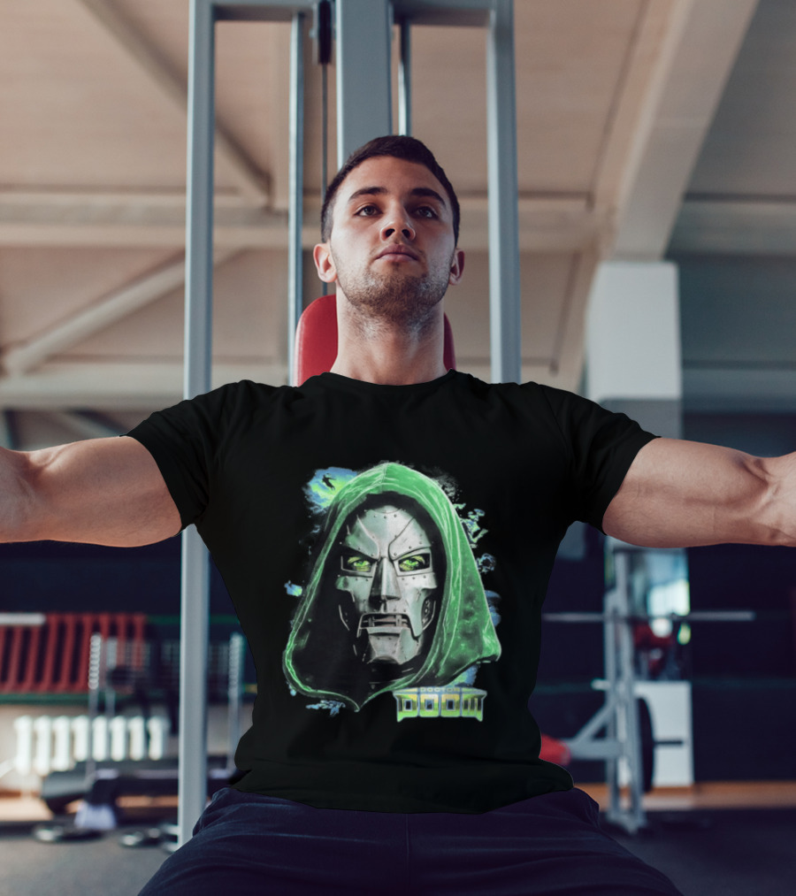 Doctor Doom Marvel Green Hooded Mask Iconic Villain T-Shirt