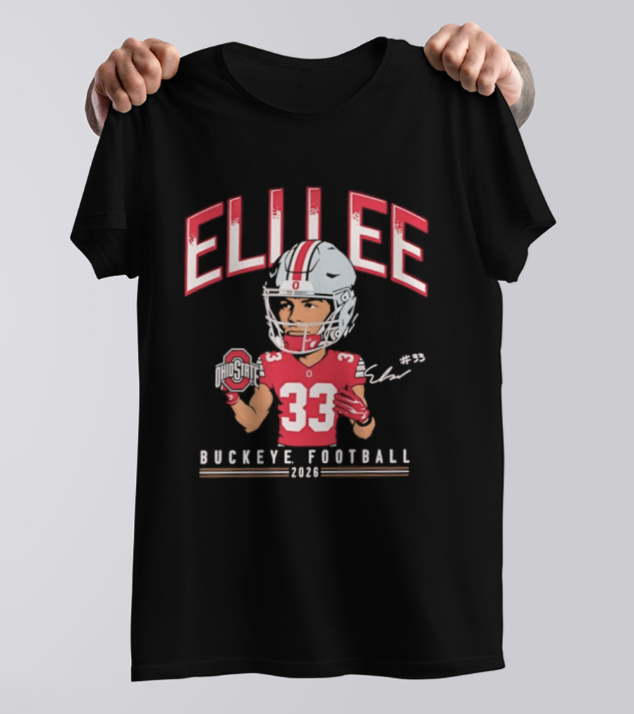 Eli Lee Buckeye Football 2023 Ohio State Buckeyes Caricature T-Shirt