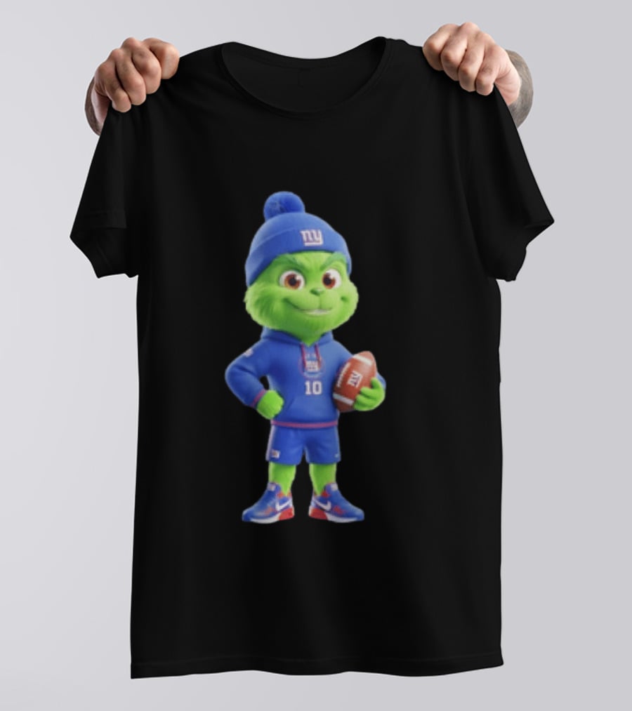 Grinch New York Giants Football 10 3D Cartoon T-Shirt