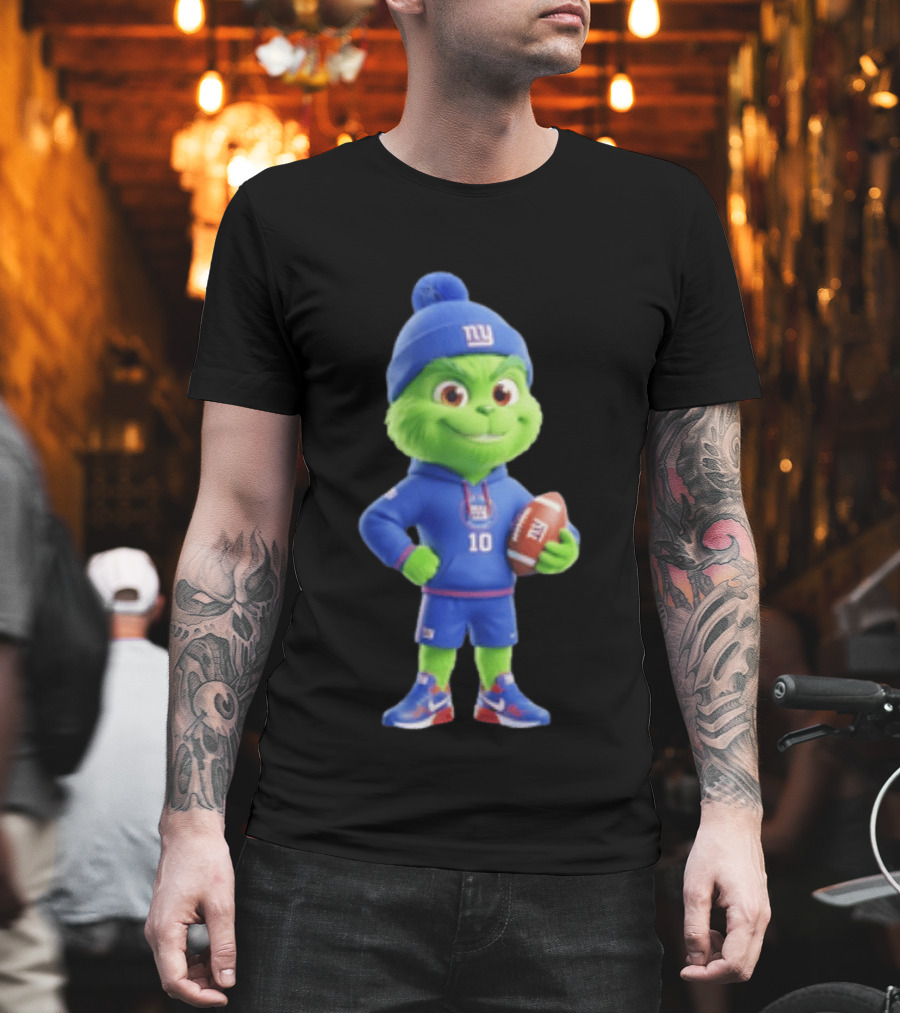 Grinch New York Giants Football 10 3D Cartoon T-Shirt