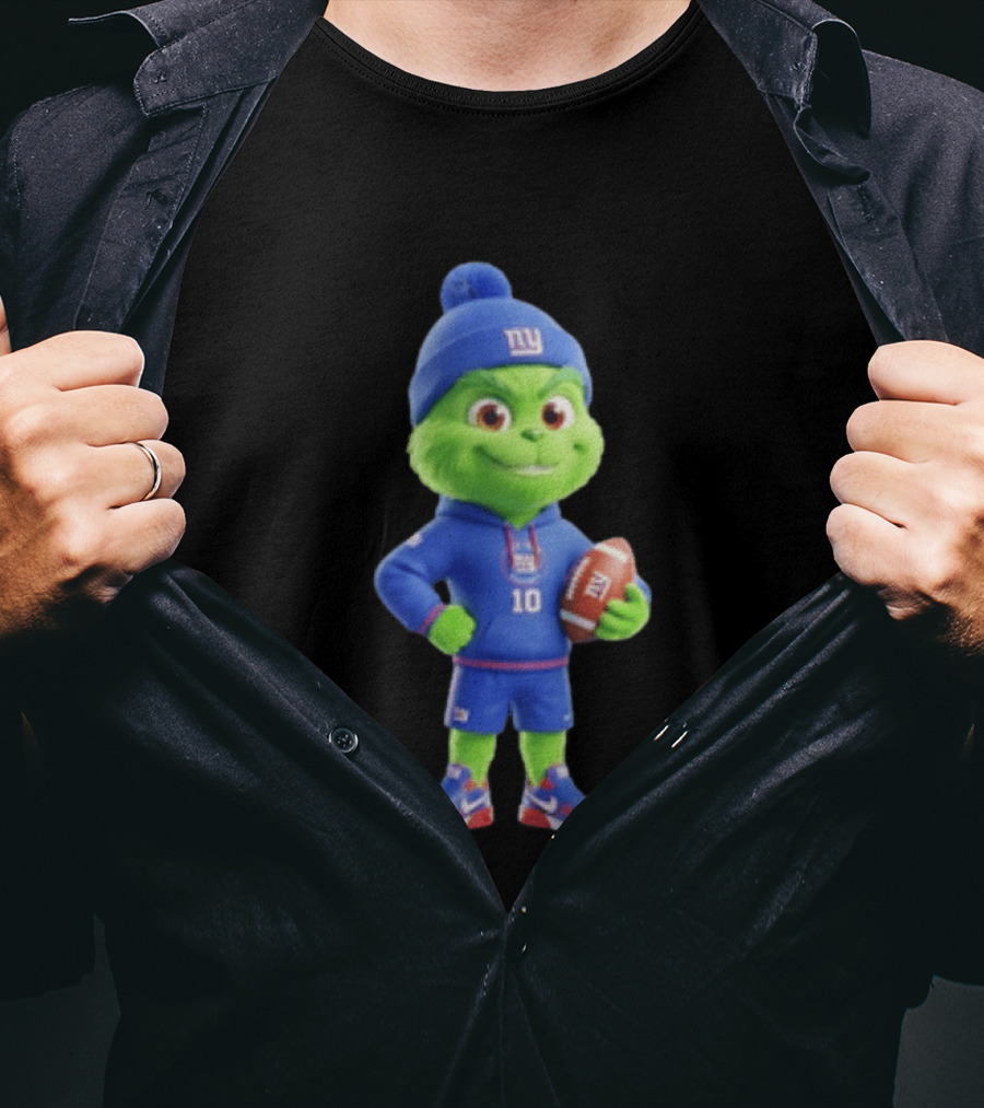 Grinch New York Giants Football 10 3D Cartoon T-Shirt