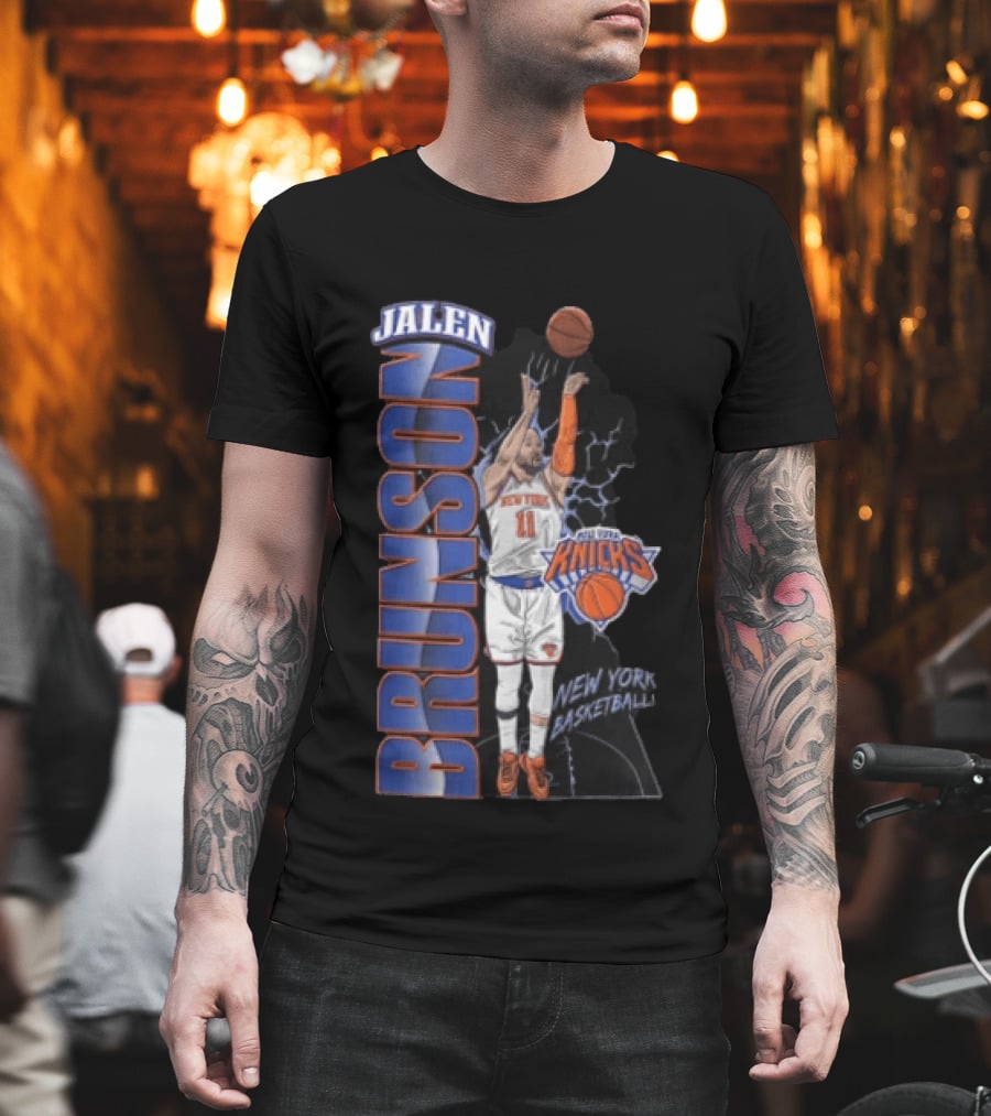 New York Knicks Jalen Brunson Shooting Basketball Player Knicks Basketball T-Shirt
